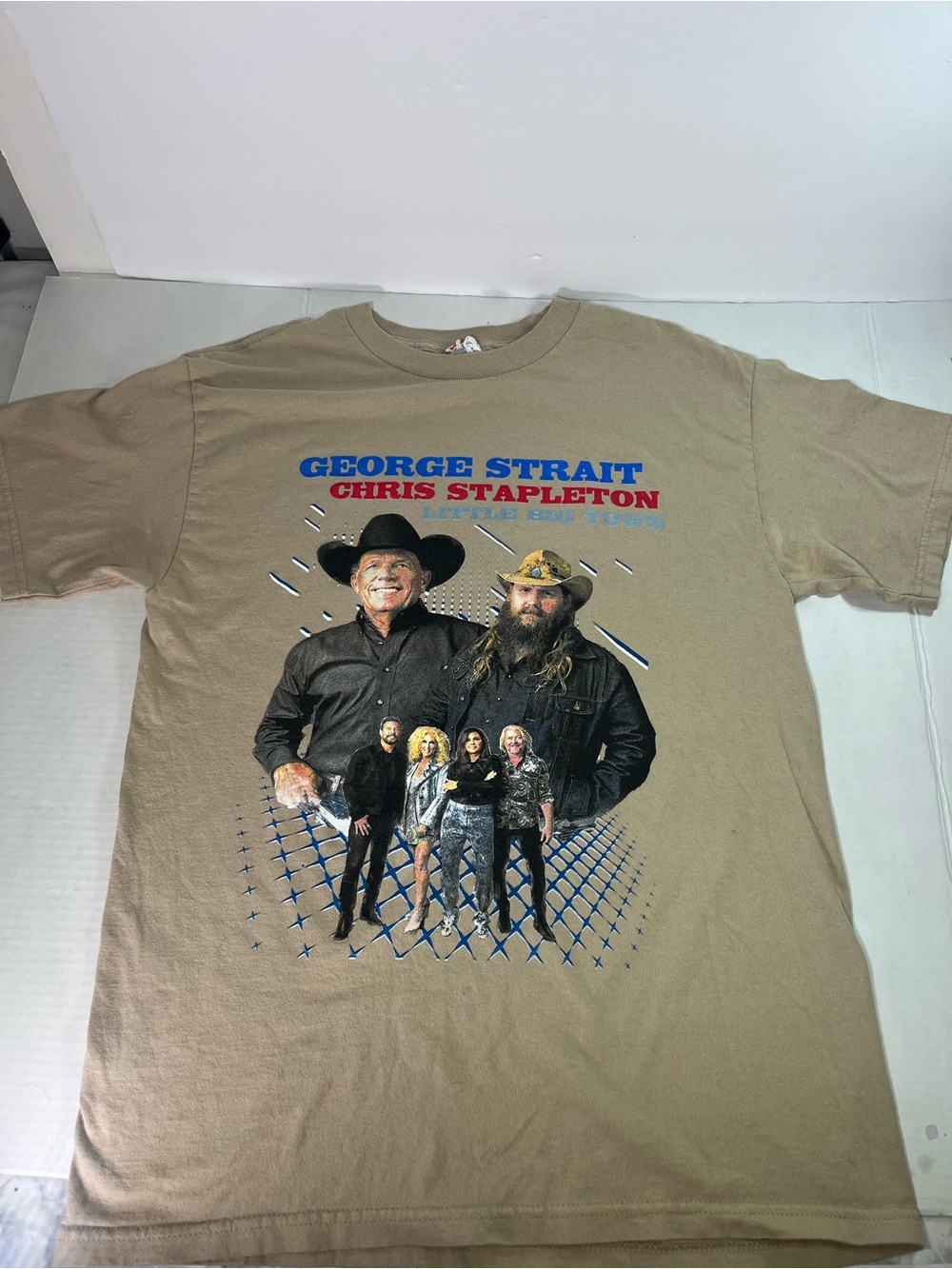 Alstyle George Strait Chris Stapleton Tan Graphic Tee